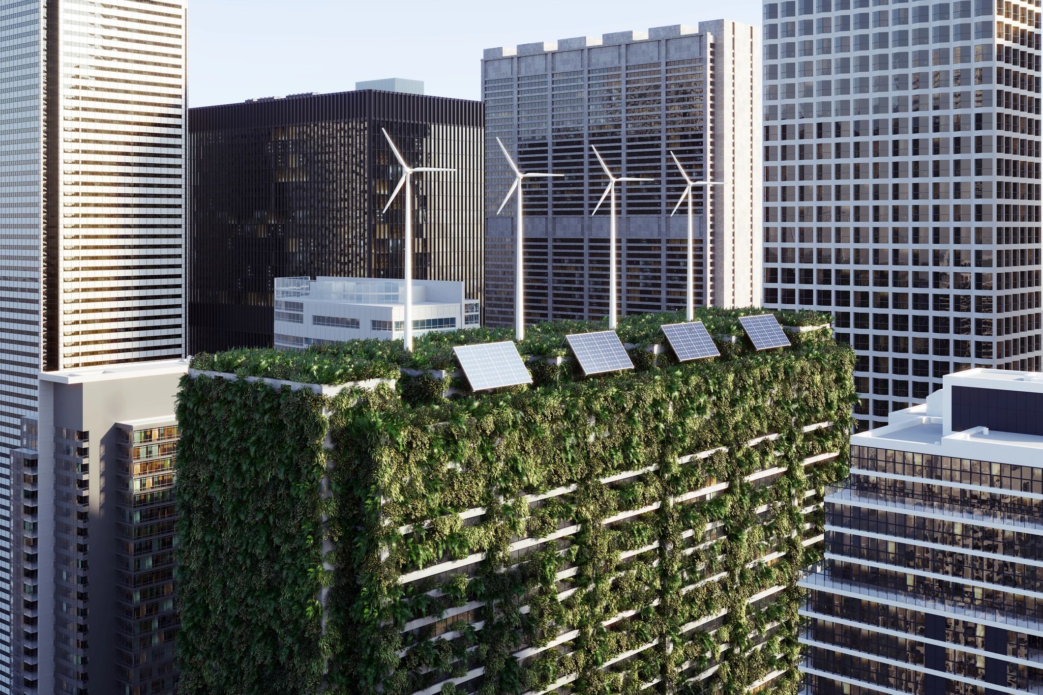 commercial office building solar panels
